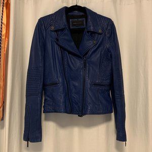 BCBG Cobalt Blue Leather Jacket